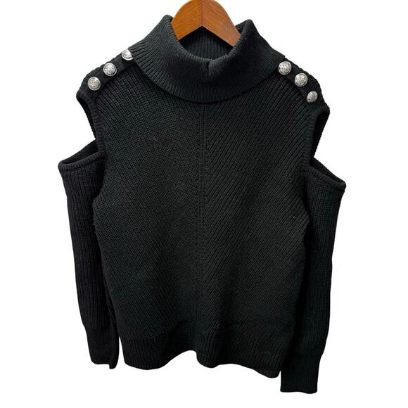 Macys Sweater M Cold Shoulder Chunky INC International Concepts NEW #G711 - Picture 4 of 7